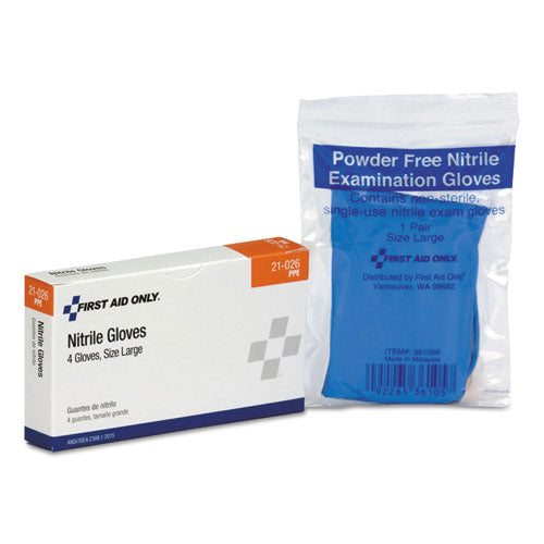 First Aid Only ANSI Compliant First Aid Kit Refill for 16 Unit First Aid Kit, Exam Gloves, Large, 4 Pieces