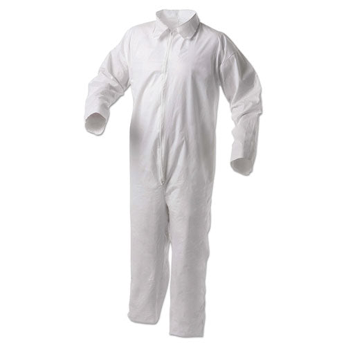 KleenGuard A35 Liquid and Particle Protection Coveralls, Zipper Front, White, 25/Carton