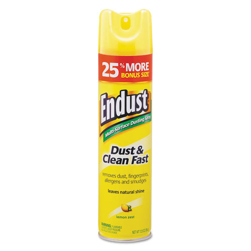 Diversey Endust Multi-Surface Dusting and Cleaning Spray, Lemon Zest Scent, 12.5 oz Aerosol Spray