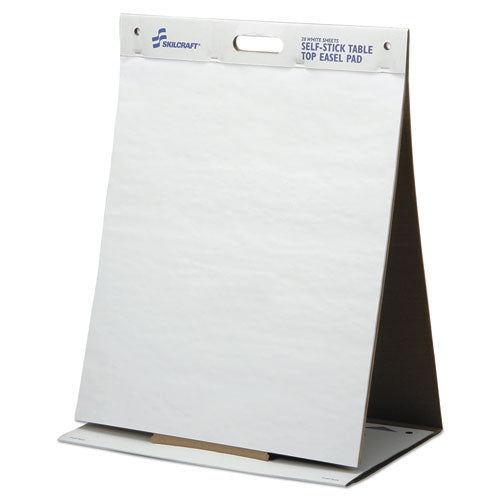 AbilityOne 7530015772170, SKILCRAFT Self-Stick Tabletop Easel Pad, Unruled, (20) White 20 x 23 Sheets