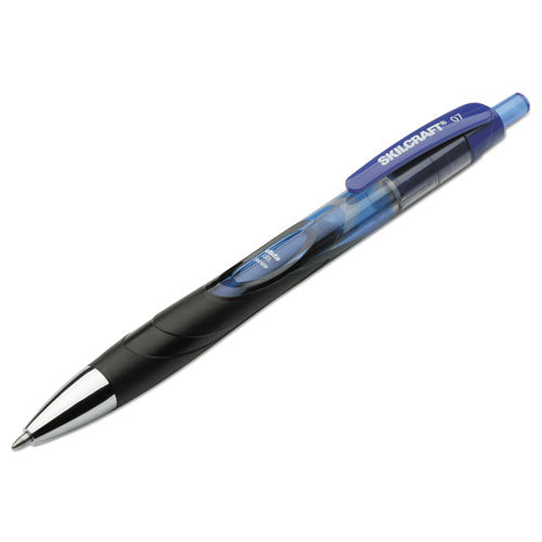 AbilityOne 7520015745971, SKILCRAFT VISTA Secure Gel Pen, Retractable, Medium 0.7 mm, Blue Ink, Translucent Blue/Black Barrel, 3/Pack