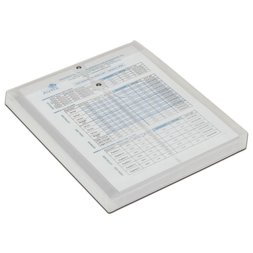 AbilityOne 7530016618836, SKILCRAFT Poly String/Button Top-Loading 1.25" Expansion Envelope, 1 Section, Letter Size, Clear, 5/Pack