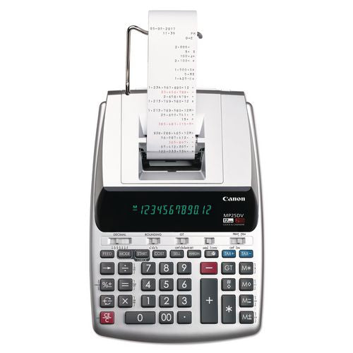 Canon MP25DV 12-Digit Ribbon Printing Calculator, Black/Red Print, 4.3 Lines/Sec