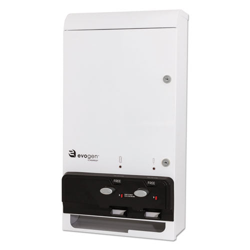 HOSPECO Evogen Feminine Hygiene Dispenser, Metal, 14 x 7.75 x 26.25, White/Black