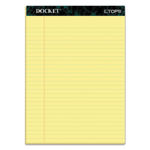 TOPS Docket Ruled Perforated Pads, Wide/Legal Rule, (50) Canary Yellow 8.5 x 11 Sheets, 12/Pack