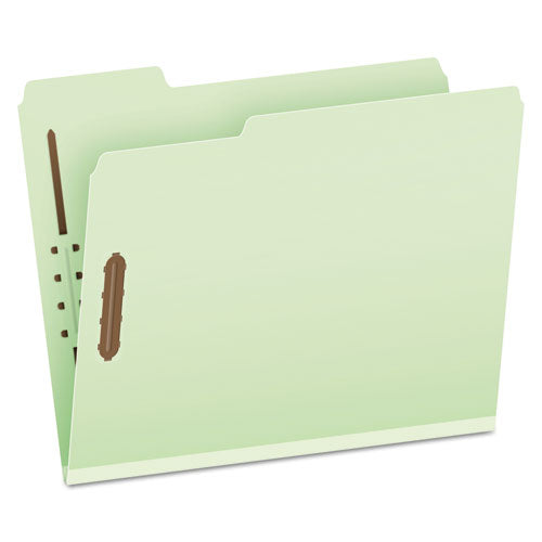 Pendaflex Heavy-Duty Pressboard Folders with Embossed Fasteners, 1/3-Cut Tab, Expands 1", 2 Fasteners, Letter Size, Green, 25/Box
