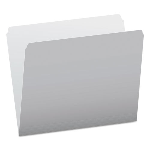 Pendaflex Colored File Folders, Straight Tabs, Letter Size, Gray/Light Gray, 100/Box