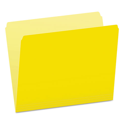 Pendaflex Colored File Folders, Straight Tabs, Letter Size, Yellow/Light Yellow, 100/Box