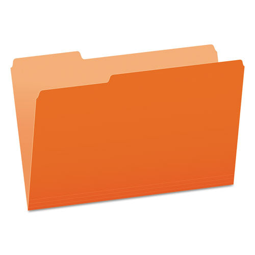 Pendaflex Colored File Folders, 1/3-Cut Tabs: Assorted, Legal Size, Orange/Light Orange, 100/Box