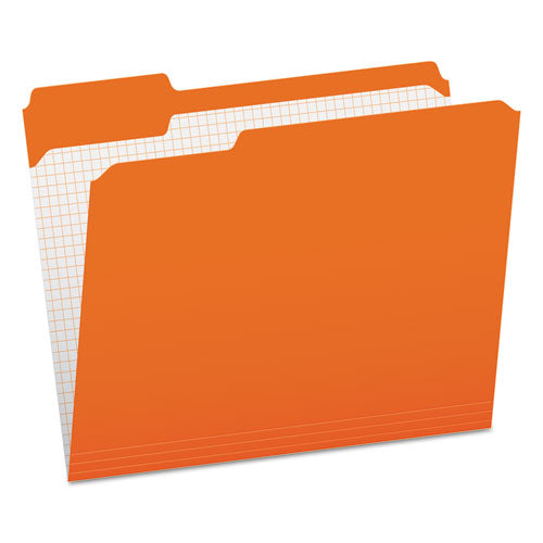 Pendaflex Double-Ply Reinforced Top Tab Colored File Folders, 1/3-Cut Tabs: Assorted, Letter Size, 0.75" Expansion, Orange, 100/Box