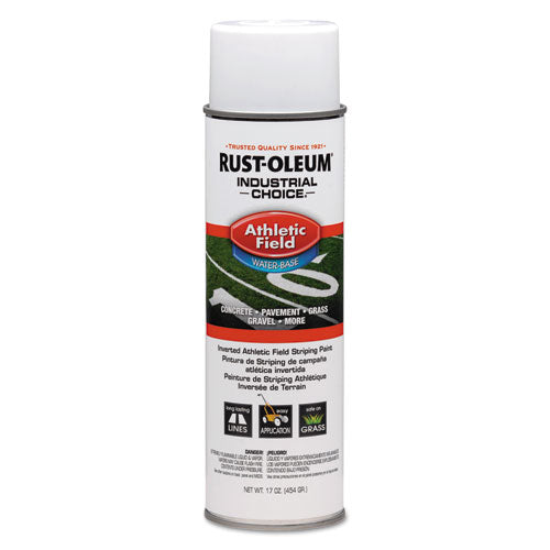 Rust-Oleum Industrial Choice Athletic Field Inverted Striping Paint, Flat Athletic Inverted White, 17 oz Aerosol Can, 12/Carton