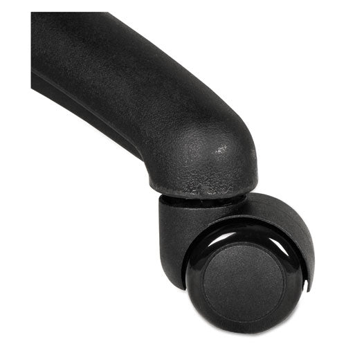 Alera Dual Wheel Hooded Casters, Grip Ring Type B Stem, 2" Soft Nylon Wheel, Black, 5/Set