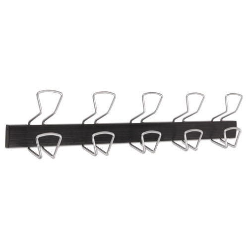 Alba Wall-Mount Coat Hooks, 29.92 x 2.95 x 6.45, Metal, Silver, 22 lb Capacity