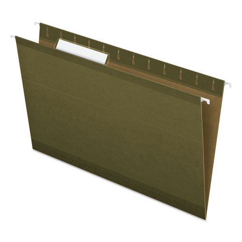 Pendaflex Reinforced Hanging File Folders with Printable Tab Inserts, Legal Size, 1/3-Cut Tabs, Standard Green, 25/Box
