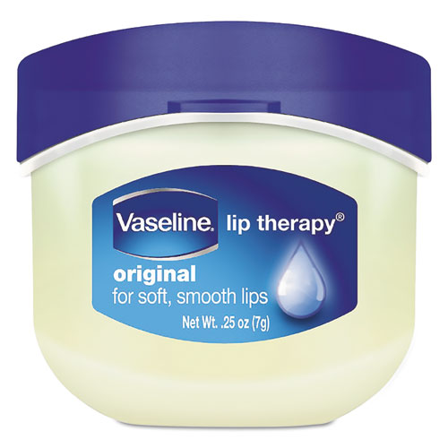 Vaseline Lip Therapy, Original Flavor, 0.25 oz Plastic Flip-Top Container, 32/Carton