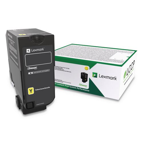 Lexmark 74C0HYG High-Yield Toner, 12,000 Page-Yield, Yellow