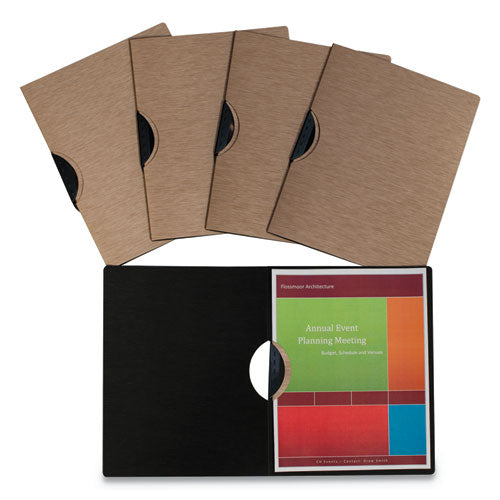 C-Line Modern Metallic Executive Style Report Cover, Swing Clip, 8.5 x 11, Bronze/Bronze, 5/Pack