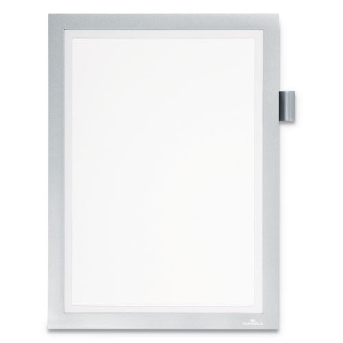 Durable DURAFRAME Note Sign Holder, 8.5 x 11, Silver Frame