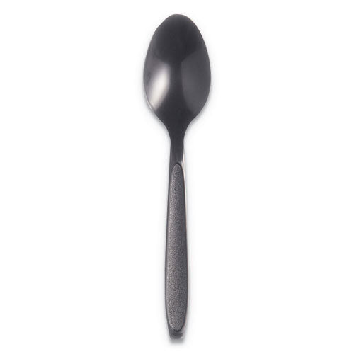 SOLO Reliance Mediumweight Cutlery, Spoon, Plastic, Black, 1,000/Carton