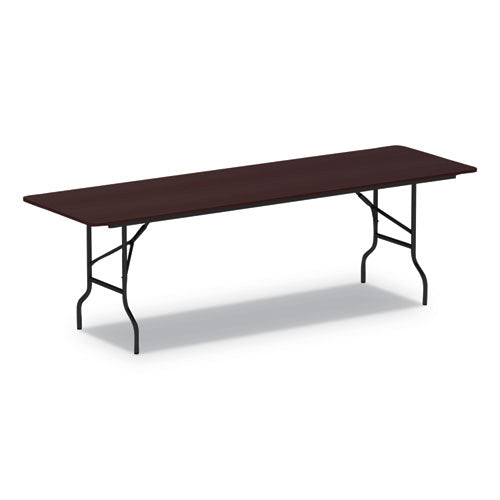Alera Wood Folding Table, Rectangular, 95.88w x 29.88d x 29.13h, Mahogany