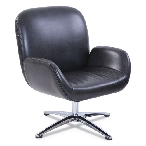 SertaPedic Tavern Collection Lounge Chair, 31.25" x 29.25" x 37.25", Distressed Brown Seat, Distressed Brown Back, Chrome/Silver Base