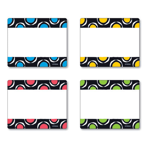 TREND Terrific Labels Name Tags, Dots Design, 3" x 2.5", Assorted Colors, 36/Pack