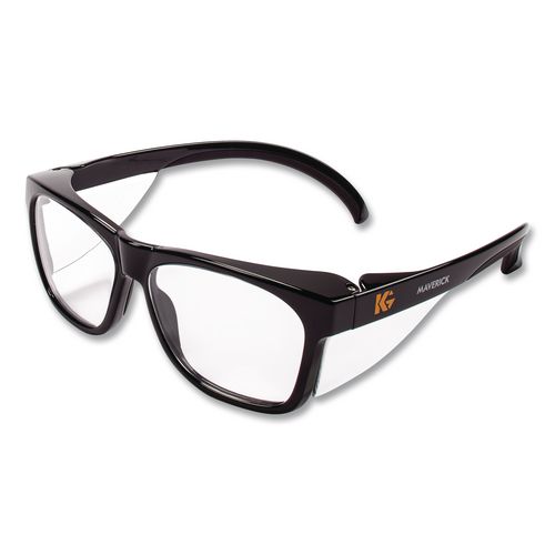 KleenGuard Maverick Safety Glasses, Black Full Frame, Clear Dual Lens, 12/Box