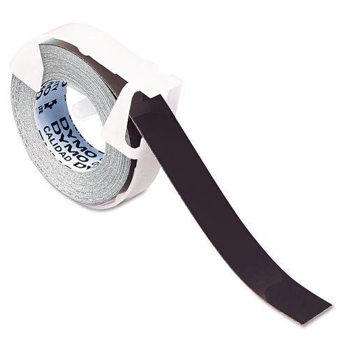DYMO Self-Adhesive Glossy Labeling Tape for Embossers, 0.37" x 9.8 ft Roll, Black