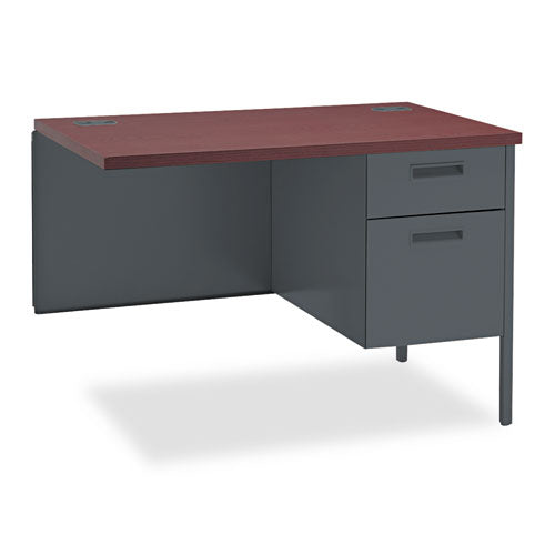 HON Metro Classic Series Workstation Return, Right, 42w x 24d x 29.5h, Mahogany/Charcoal
