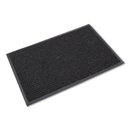 Crown Super-Soaker Wiper/Scraper Mat with Gripper Bottom, Rectangular, Charcoal Gray Loop Pile Surface, 46" x 72"