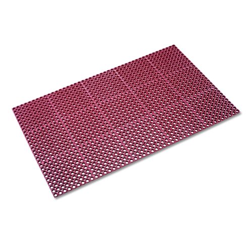 Crown Safewalk Heavy-Duty Anti-Fatigue Drainage Mat, 0.88" Thick, 36" x 60", Terra Cotta Raised Rib Perforated Surface
