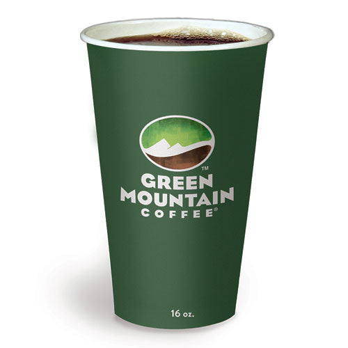 Green Mountain Coffee Paper Hot Cups, 16 oz, Green Mountain Design, 1,000/Carton