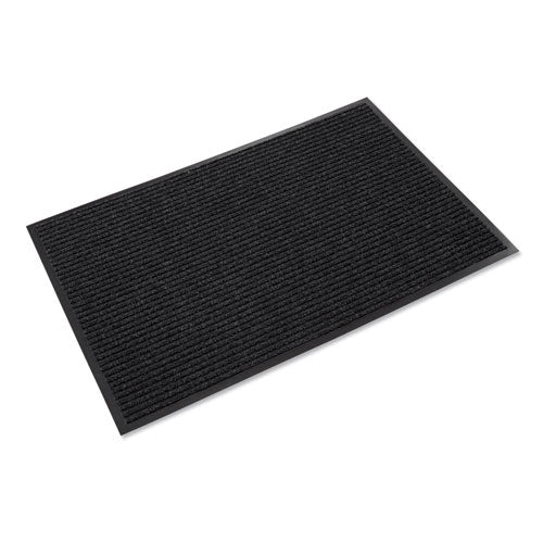 Crown Needle-Rib Wiper/Scraper Mat, Rectangular, Charcoal Gray Ribbed Surface, 36" x 60"
