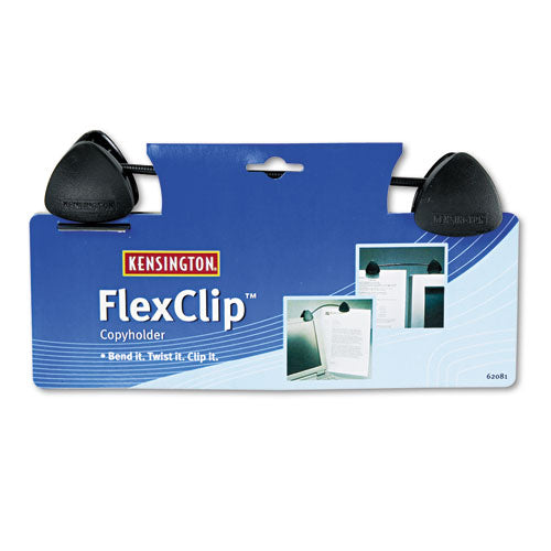 Kensington FlexClip Copyholder, Holds Up to 20 Legal Size Sheets, Plastic, Black