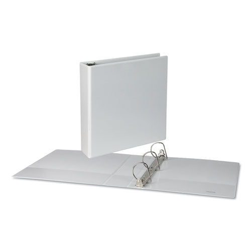 Universal Slant D-Ring View Binder, 3 Rings, 2" Capacity, 11 x 8.5, White, 4/Pack