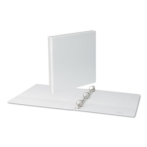 Universal Slant D-Ring View Binder, 3 Rings, 1" Capacity, 11 x 8.5, White, 4/Pack