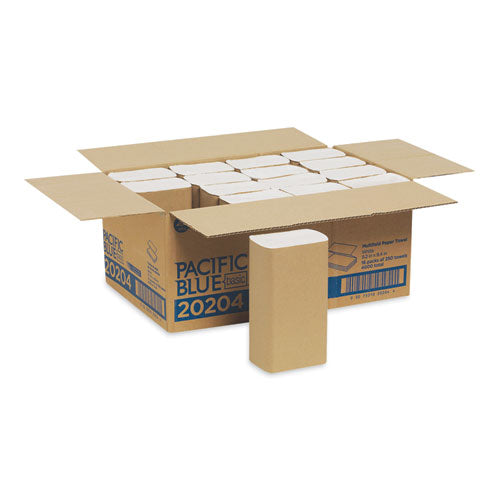 Georgia Pacific Professional Pacific Blue Basic Folded Paper Towel, 1-Ply, 9.2 x 9.4, White, 250/Pack, 16 Packs/Carton