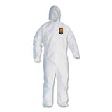 KleenGuard A20 Breathable Particle Protection Coveralls, Zip Closure, Hood, Elastic Back, Wrists and Ankles, White