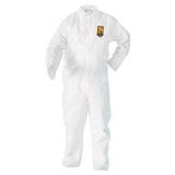 KleenGuard A20 Breathable Particle Protection Coveralls, Zip Front, Elastic Wrists and Ankles, White