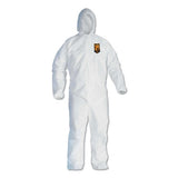 KleenGuard A40 Elastic-Cuff and Ankle Hooded Coveralls, White, 25/Carton