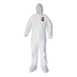 KleenGuard A40 Elastic-Cuff, Ankle, Hood and Boot Coveralls, White, 25/Carton