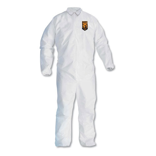 KleenGuard A30 Elastic-Back and Cuff Coveralls, 1" Flap, X-Large, White, 25/Carton