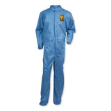 KleenGuard A20 Coveralls, MICROFORCE Barrier SMS Fabric, Zip Front, Elastic Wrists/Ankles, Blue, 24/Carton