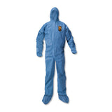 KleenGuard A20 Elastic Back Wrist/Ankle, Hood/Boots Coveralls, Blue, 20/Carton