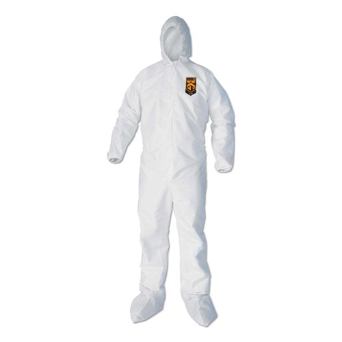 KleenGuard A40 Elastic-Cuff, Ankle, Hood and Boot Coveralls, White, 25/Carton