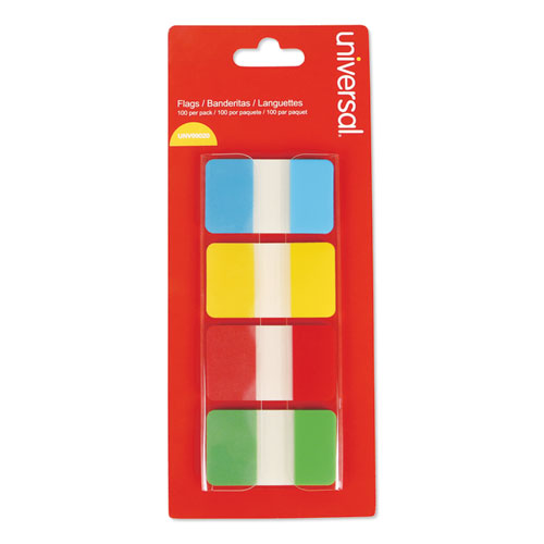 Universal Self Stick Index Tab, 1", Assorted Colors, 100/Pack