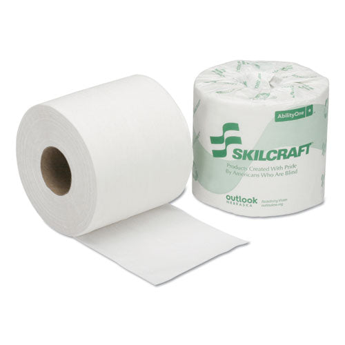 AbilityOne 8540005303770, SKILCRAFT Toilet Tissue, Septic Safe, 1-Ply, White, 1,200 Sheets/Roll, 80 Rolls/Box