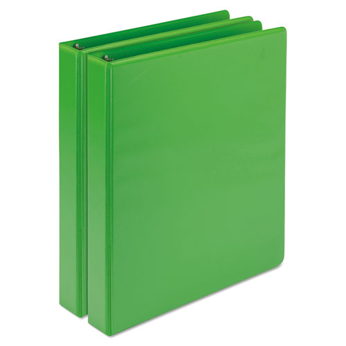 Samsill Earth's Choice Plant-Based Durable Fashion View Binder, 3 Rings, 1" Capacity, 11 x 8.5, Lime, 2/Pack