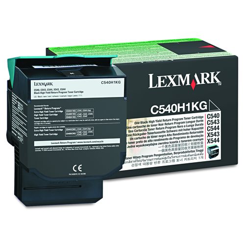 Lexmark C540H1KG Return Program High-Yield Toner, 2,500 Page-Yield, Black