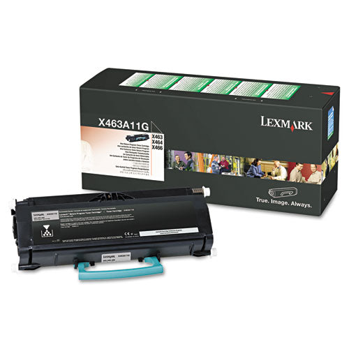 Lexmark X463A11G Return Program Toner, 3,500 Page-Yield, Black
